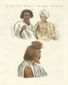 紅海の両岸の住人（彩色彫刻 作： German School