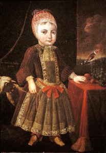 窓辺の少女のいるインテリア