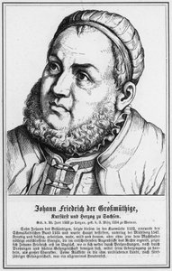 ザクセン選帝侯兼公爵 ヨハン・フリードリッヒ・デア・クロクムターゲ（彫刻版 作： German School
