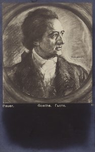 ヨハン・ヴォルフガング・フォン・ゲーテ（1749-1832）ドイツの詩人、小説家、劇作家（リトグラフ） 作： German School