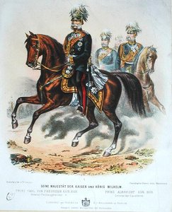 カイザー・ヴィルヘルム1世（1797-1888）の馬上からの眺め 作： German School