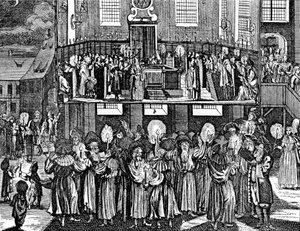 キルヒナーのユダヤ人の儀式、1726年のゲオルク・プシュナーによるキッドゥッシュレバナ 作： German School