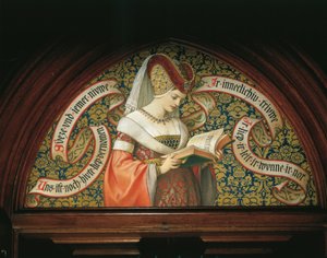 トリスタンとイゾルデ」を読む女性（壁画 作： German School