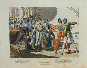 土地、土地！クリストファーコロンブスのアメリカ到着、フリードリッヒカンペ発行、ニュルンベルク、1820年 作： German School
