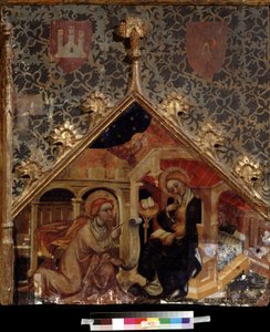""The Annunciation"" (The Annunciation) 15 世紀のドイツ派の木版画 プーシキン美術館、モスクワ 作： German School