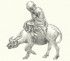 古代中国の哲学者「老子」（彫刻