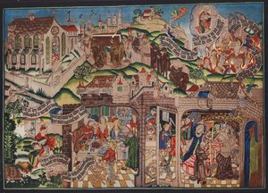 ラザロのタペストリー、バーゼル、1500年頃（カラーリトグラフ）