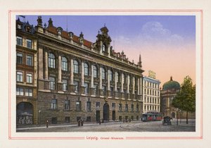 ライプツィヒ、グラッシ美術館（カラーリトグラフ） 作： German School