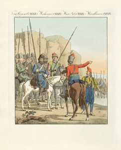 軽快なロシア不規則騎兵（彩色済み彫刻 作： German School