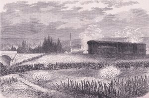 活動する機関車のバッテリー（Cassells History of the War between France and Germany, Cassell and Company Limited, c.1890, litho 作： German School