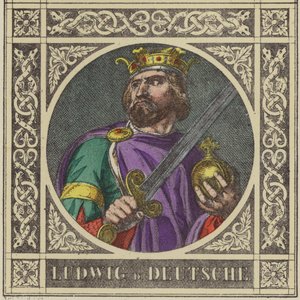 ルートヴィヒ・D・ドイチェ、840-876（彩色済み彫刻 作： German School