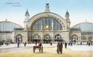 フランクフルトアムマインの中央駅、1910年 作： German School