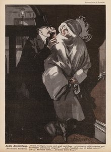 若い女性を提案する男性 (litho) 作： German School