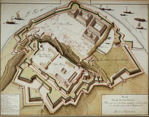 ギデオン・フライヘル・フォン・ラウドン野戦司令官による征服後のベオグラード要塞の地図。