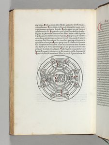 マッパ・ムンディ、世界初の印刷された地図、イシドールス・ヒスパレンシス、アウグスブルクによる「語源論」から：ギュンター・ツァイナー 作： German School