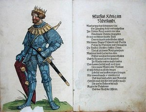 オランダ王マーカス、「ドイツ民族の最初の12人の老王と王子の起源」より 作： German School