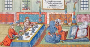 オスマン帝国の写本の結婚シーン、1600年頃（紙にトイレ） 作： German School