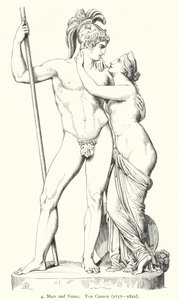 イタリア新古典主義の彫刻家アントニオ・カノーバによる大理石彫刻「火星と金星」（彫刻作品 作： German School