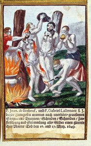1688年のイエズス会の殉教から、ヌーヴェルフランス1649年にイロコイによってジャンドブレブフとガブリエルラレマンの殉教 作： German School