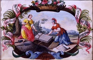 ミネルヴァと建築を表す像」1640年頃（ベラムにグワッシュ 作： German School