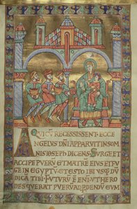 ツァルトさん1207、IV、Fol.V v。マギの礼拝、プロック大聖堂のエヴァンゲリアリウム、c.1075 作： German School