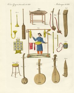 中国人の楽器（彩色済み彫刻 作： German School