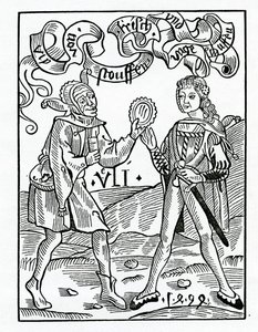 新しい情熱と変装されたGarmentesのうち、1874年に発行された版の「The Ship of Fools」のAlexander Barclayの英語訳のイラスト 作： German School