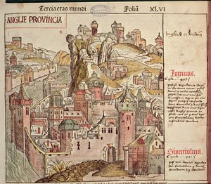旧ロンドン、ニュルンベルク年代記よりHartmann Schedel（1440-1514）1493