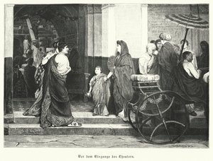 ローマ劇場の入り口の外（彫刻 作： German School
