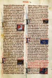 アルベルトゥス・マグヌス（1200-1280年頃）の『De Natura Rerum』の鳥に関するページ。 作： German School
