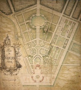 ヴィルヘルムシュタールの設計図（紙にペン、インク、水彩） 作： German School