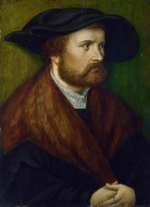 「男の肖像」 南ドイツの匿名の絵画、1530 年頃 ロンドン ナショナル ギャラリー 作： German School