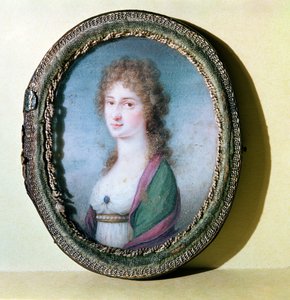 伯爵夫人マリー・エルドディの肖像画のミニチュア（1779-1837）（象牙のトイレ） 作： German School