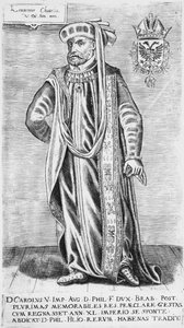 チャールズ5世（1500-1558）の肖像、神聖ローマ皇帝 作： German School