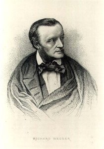 リヒャルト・ワーグナー(1813-83)の肖像 ドイツの作曲家(彫刻) (白黒写真) 作： German School