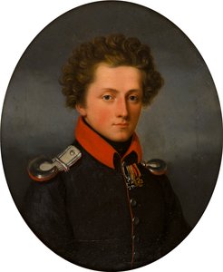 若い将校の肖像、c.1801-99（キャンバスに油彩）