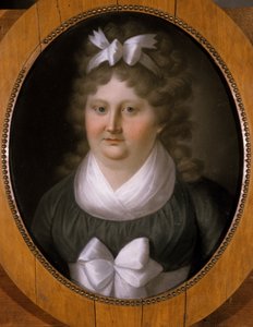 彼女の髪にリボンを持つ女性の肖像画 作： German School