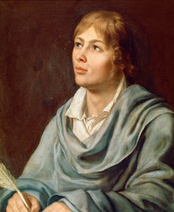 オーストリアの作曲家ウォルファング・アマデウス・モーツァルト（1756-1791）の肖像 19世紀のドイツ派の絵画。ナポリ、サン・ピエトロ・ア・マジェーラ音楽院 作： German School