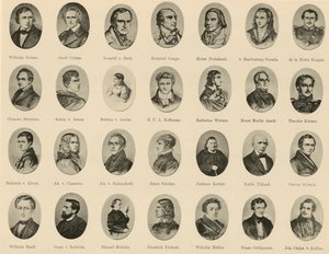 Ritter vom Deutschen Geiste」に掲載されたドイツ人著名人の肖像画（リトグラフ）。 作： German School