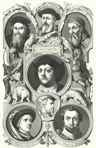 発見の時代の著名人たち（エングレービング 作： German School
