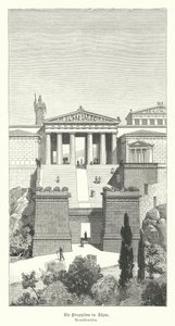 古代ギリシャ、アテネのアクロポリスの入り口にあるプロピュライア（彫刻）。 作： German School
