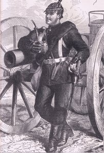 Prussian artiller man, Cassells History of the War between France and Germany, published by Cassell and Company Limited, c.1890 (litho) 作： German School