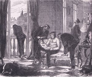パリ近郊の別荘を占拠するプロイセン人（Cassells History of the War between France and Germany, published by Cassell and Company Limited, c.1890）（リトグラフ版 作： German School