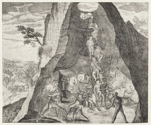 ポトシの鉱山のトイレの趣のある写真。ゴットフリートの &39;Historia Antipodum&39;から。 1655年、「川プレートのロマンス」、Vol。私、WHケーベル作、1914年