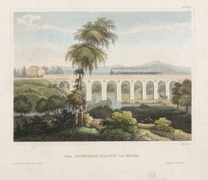 B.メットゼロスによって彫刻されたゴータの高架橋、1848年 作： German School