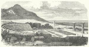 トゥスクルムの古代ローマ劇場の遺跡（彫刻 作： German School