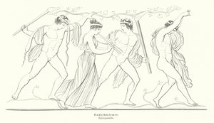 古代ギリシャの夜の歓楽者たち(エングレービング) 作： German School