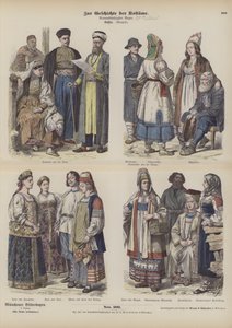 ロシアの衣装、19世紀後半（彩色済み彫刻 作： German School
