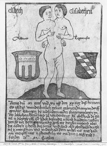 シャムの女の子、エルスベスとエリザベテン（木版画＆WC） 作： German School