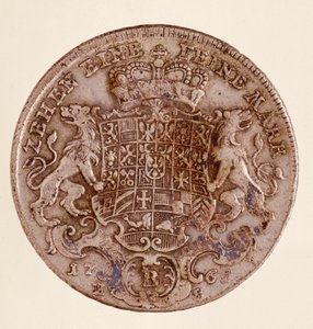 ブランデンブルク・バイロイト侯爵フレデリック・クリスチャン（Frederic V Christian de Brandenburg-Bayreuth）（1708-1769）の銀製ターラー（taler） 1766 Diam.4 cm ナポリ、考古学博物館